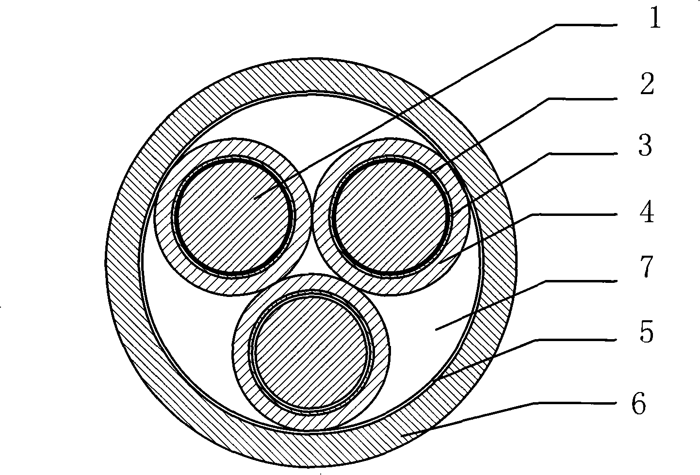 Method for manufacturing copper coated aluminum three-core flame-retardant refractory flexible electric cable