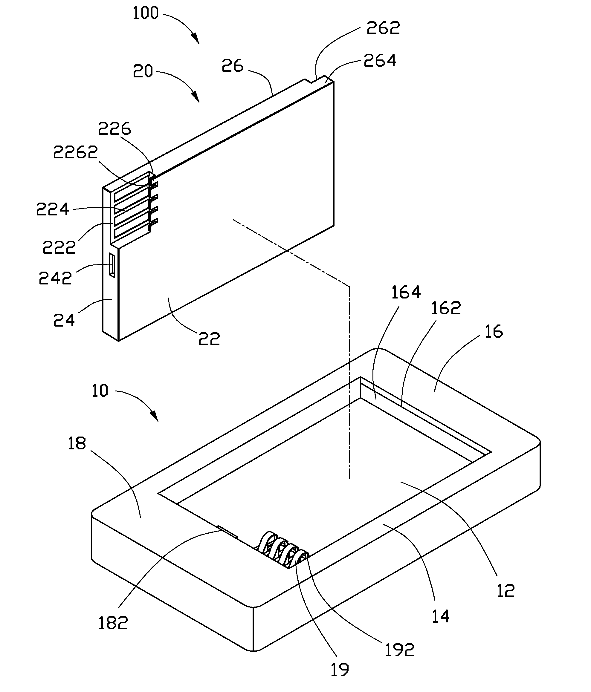 Battery and holding structure for same