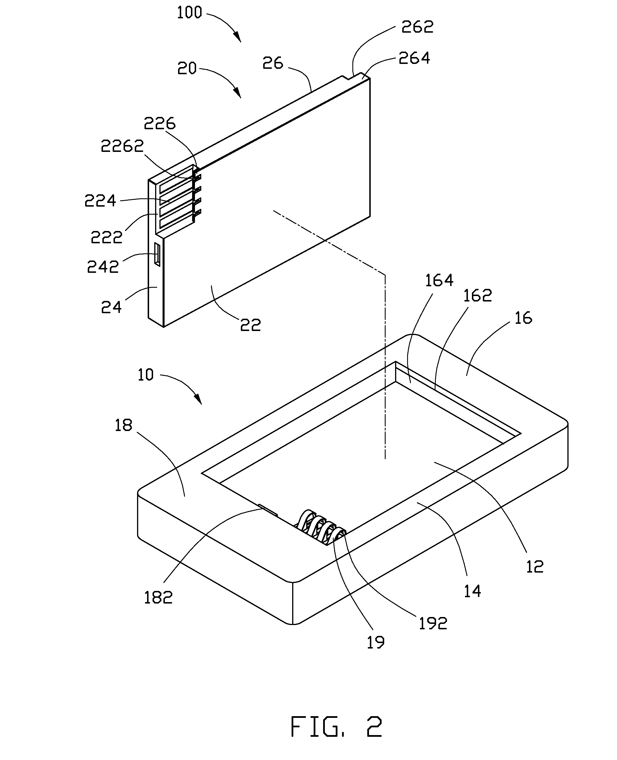 Battery and holding structure for same