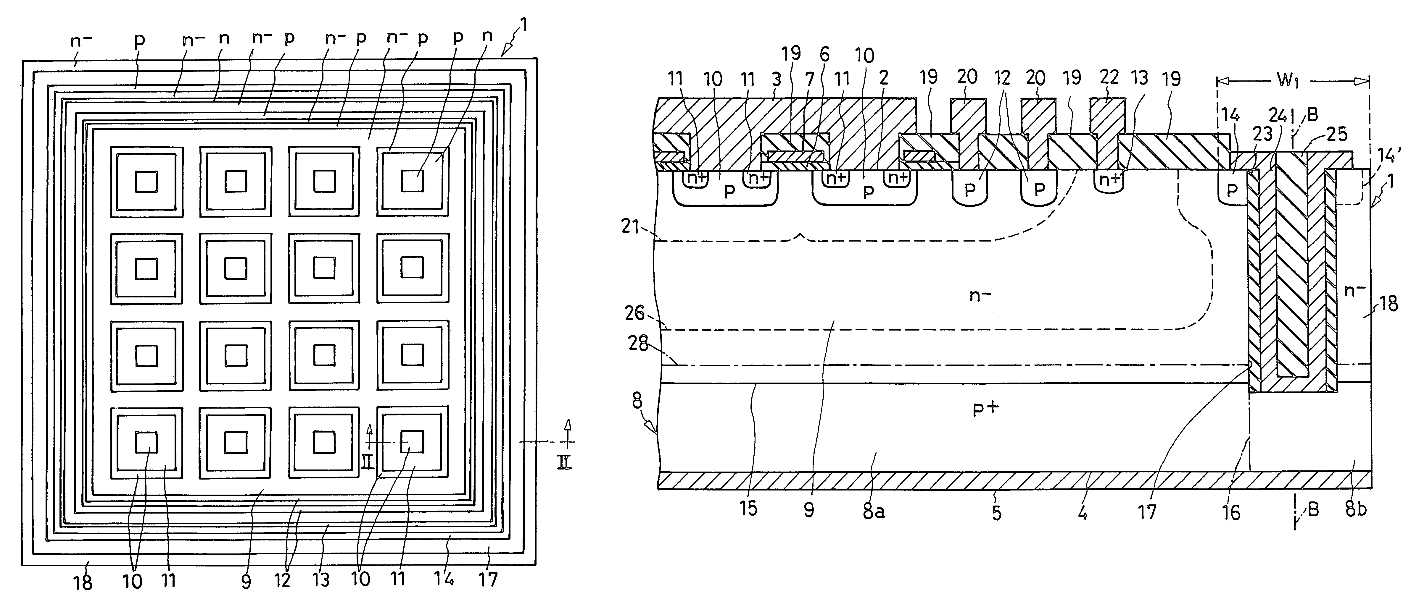 IGBT or like semiconductor device of high voltage-withstanding capability