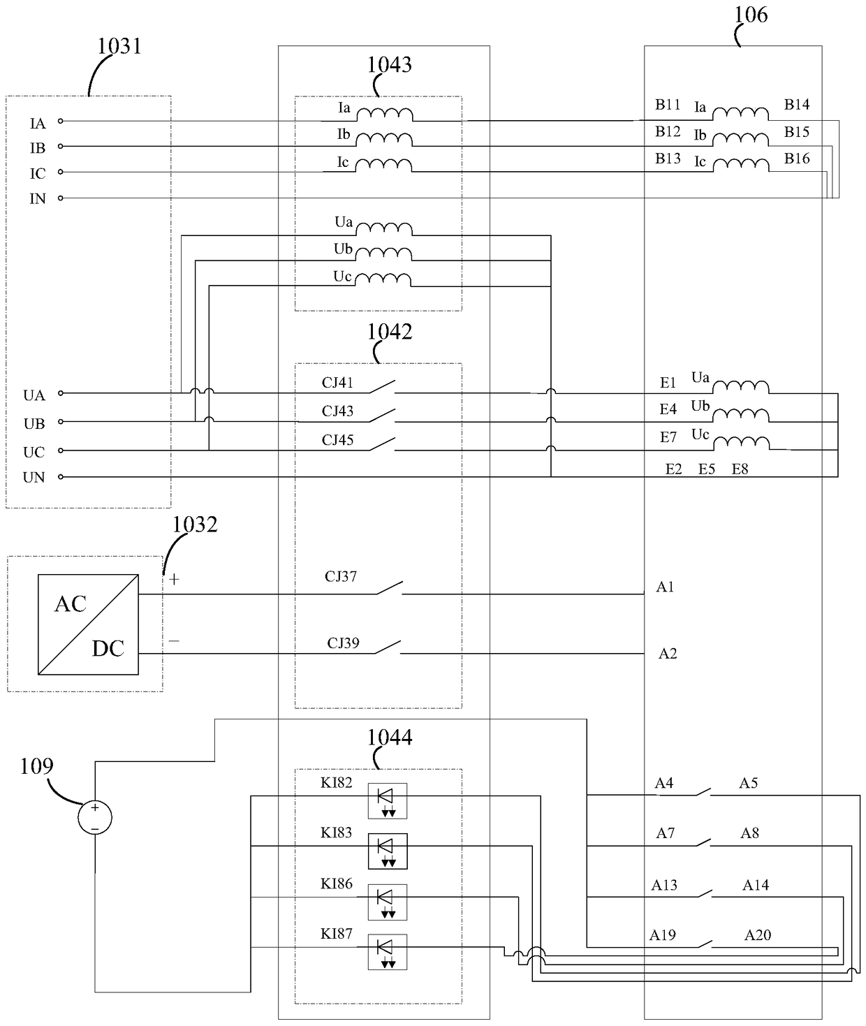 Overcurrent protection and voltage monitoring device copying test system and method