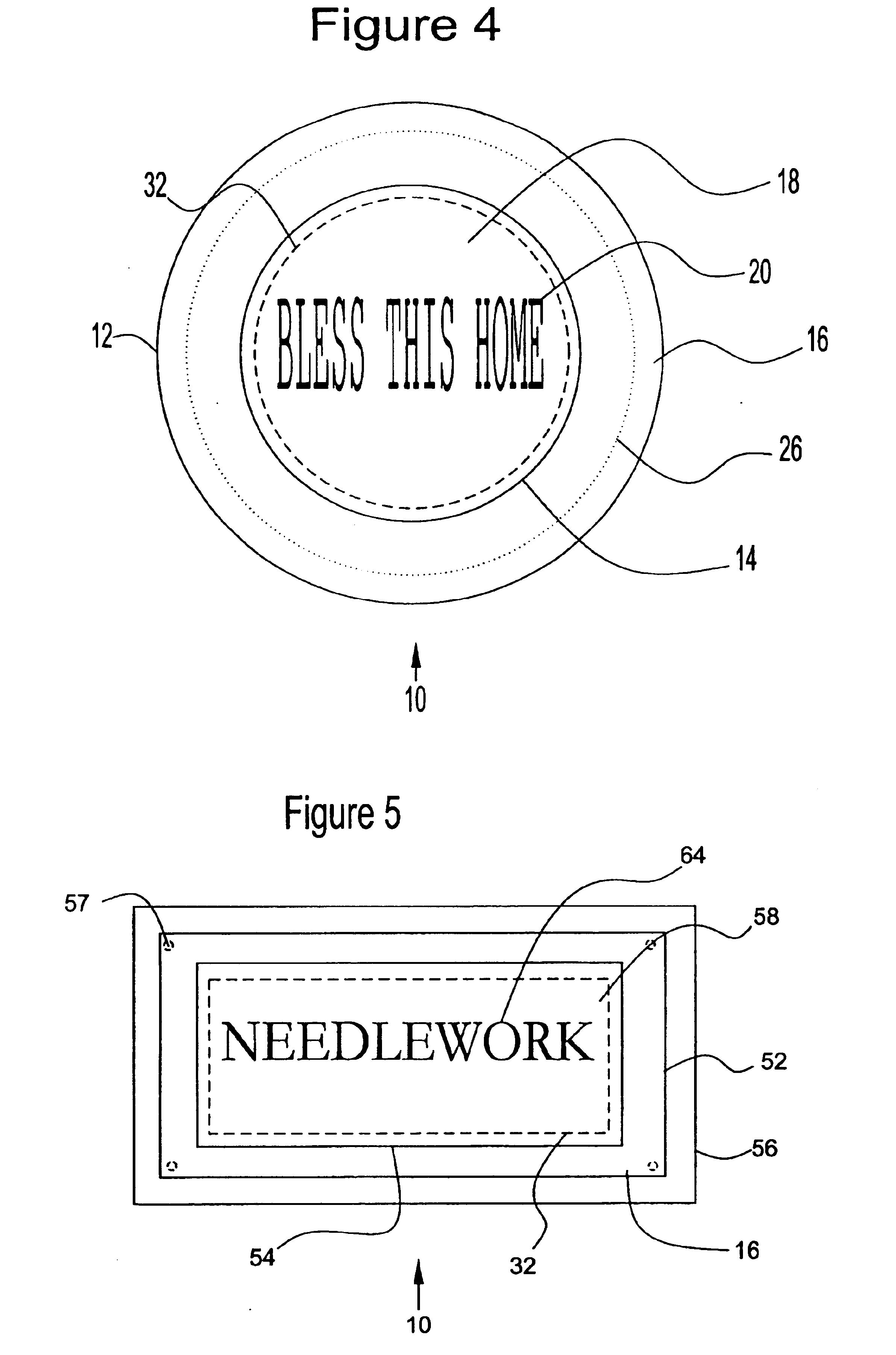 Method and device for mounting needlework