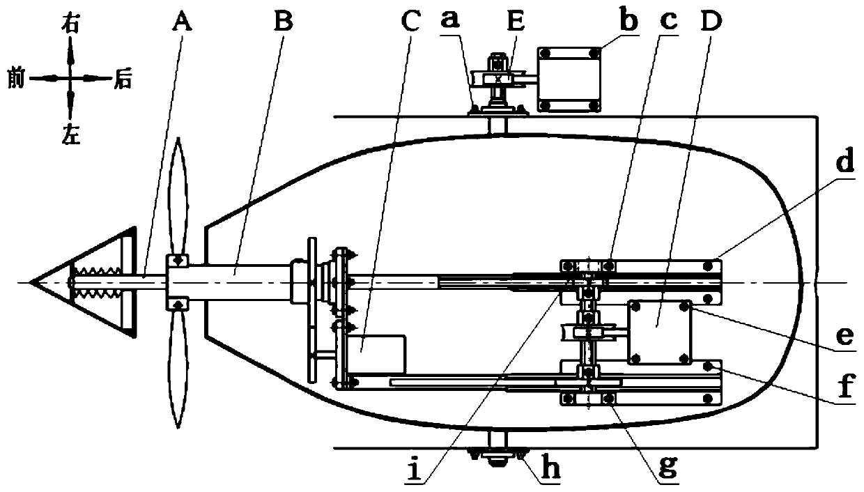 Propeller telescoping and head tilting device for trans-medium aircraft