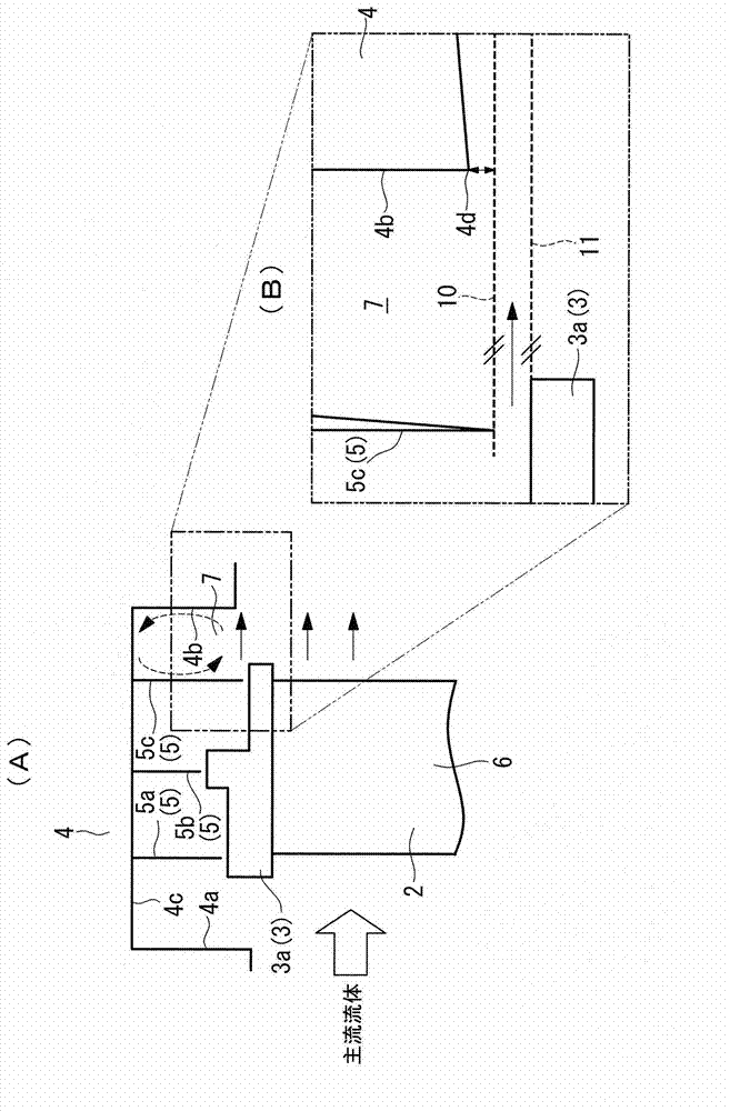 Seal structure, turbine machine equipped with same, and power plant equipped with said turbine machine