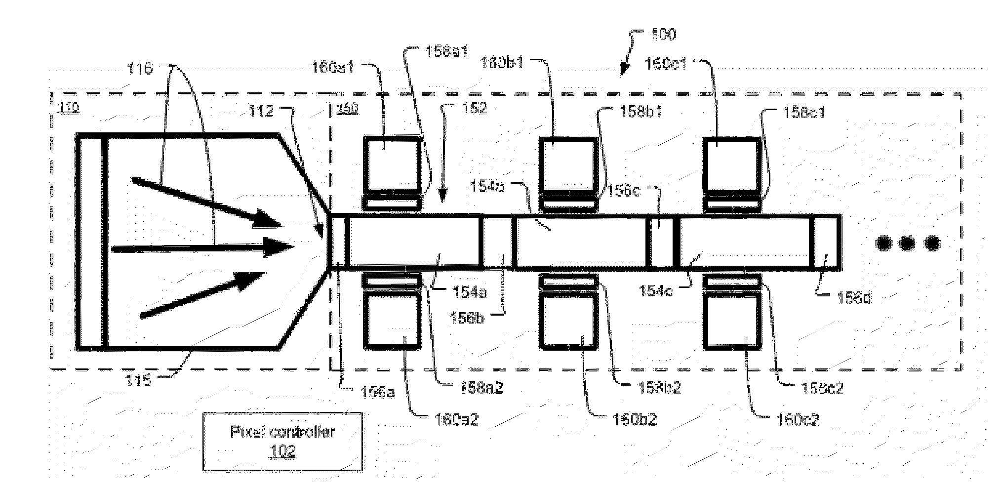Demodulation Pixel with Daisy Chain Charge Storage Sites and Method of Operation Therefor