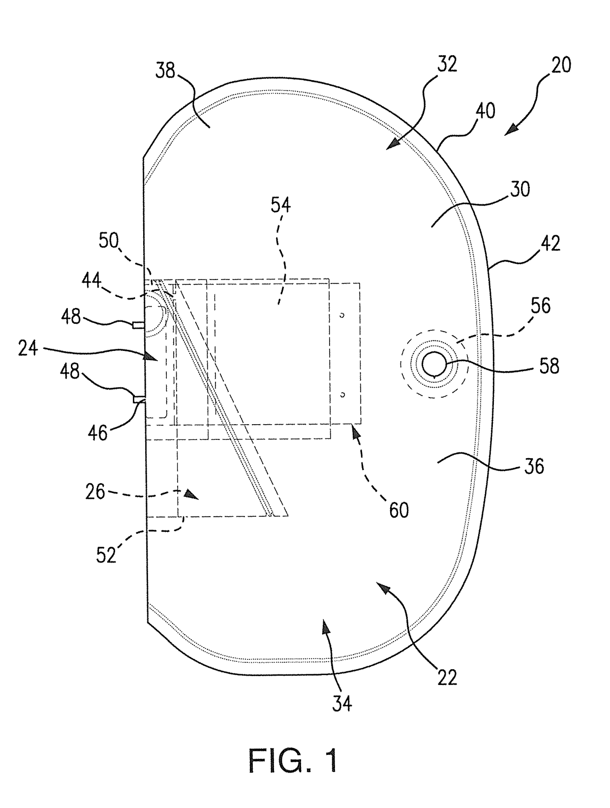 Side airbag with internal diffuser