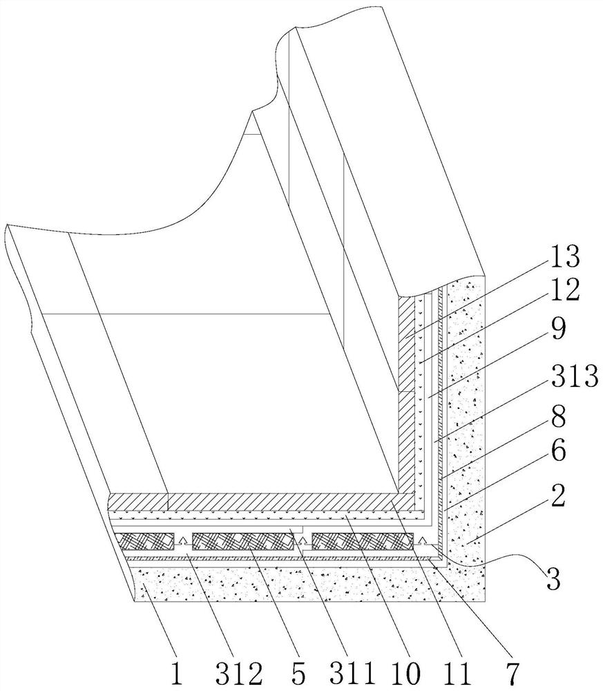 Water seepage prevention building structure and mounting method thereof