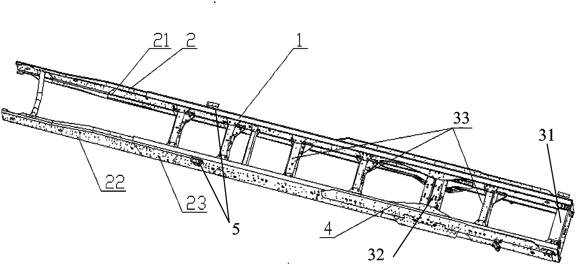 Frame structure and automobile with frame structure