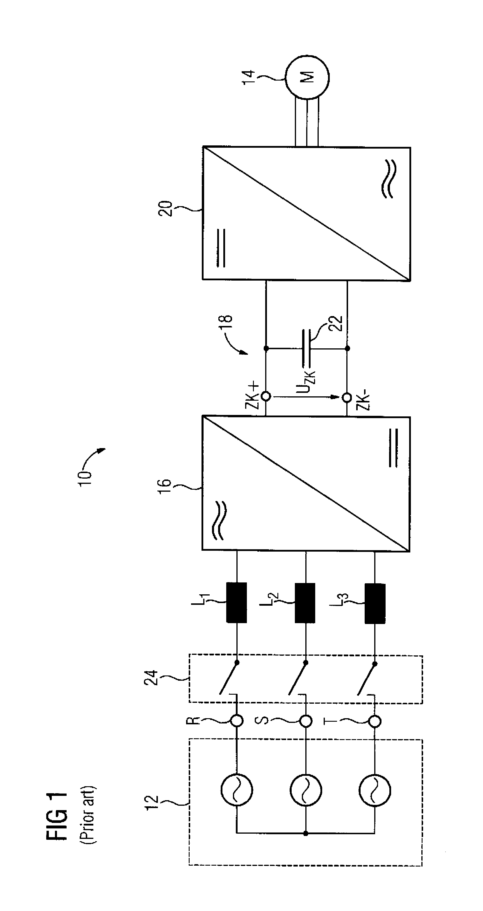 Frequency converter with DC link capacitor and method for pre-charging the DC link capacitor