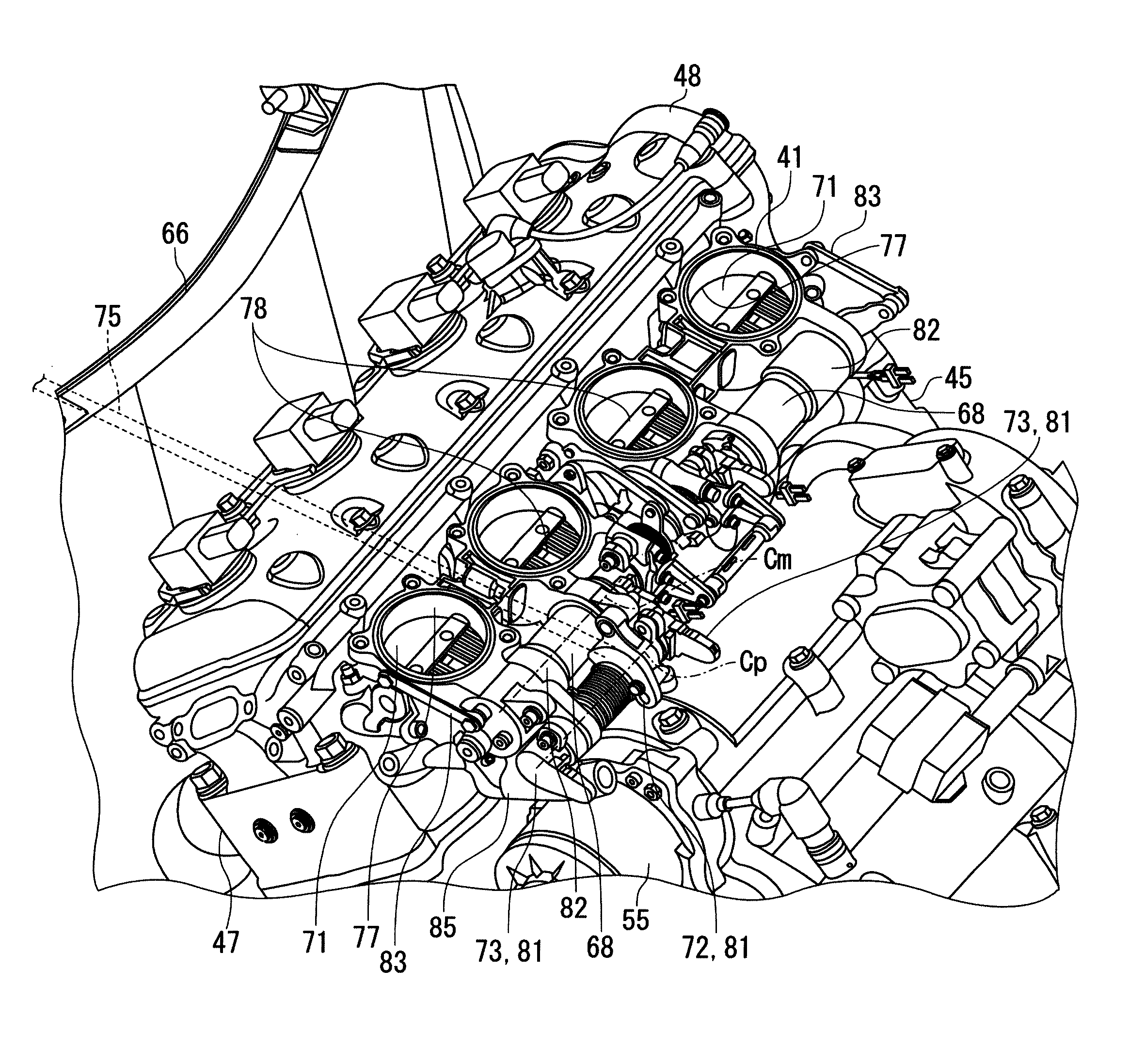 Intake structure of motorcycle
