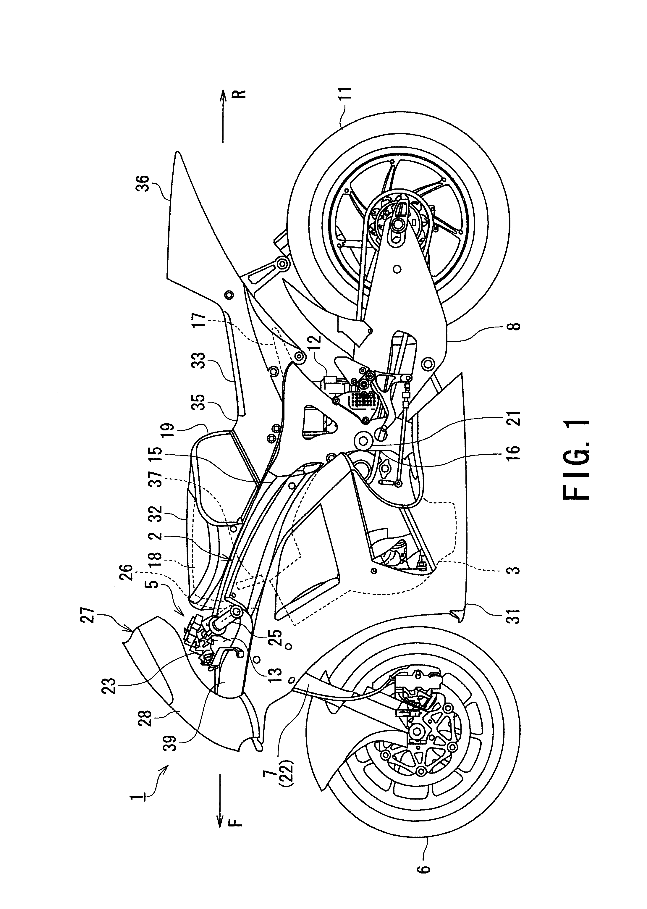 Intake structure of motorcycle