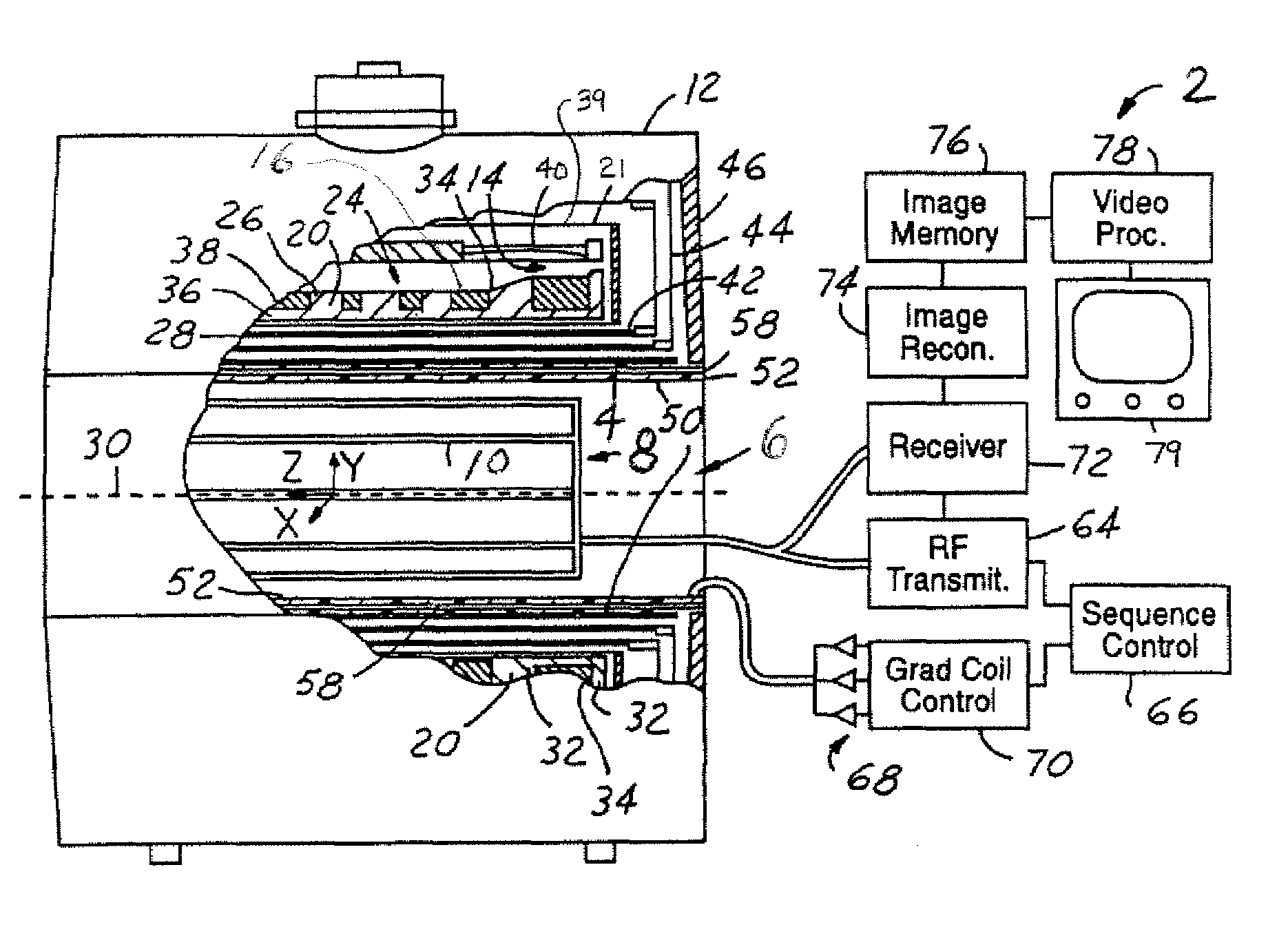 Shielded TEM surface array for parallel imaging