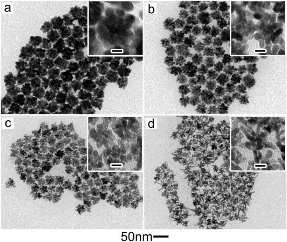 Rhodium platinum alloy nanometer flower and preparation method thereof