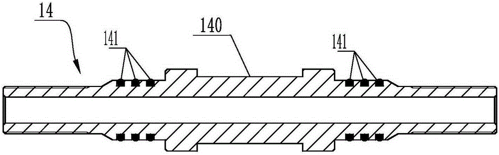 Three-layer tubing string separated injection device