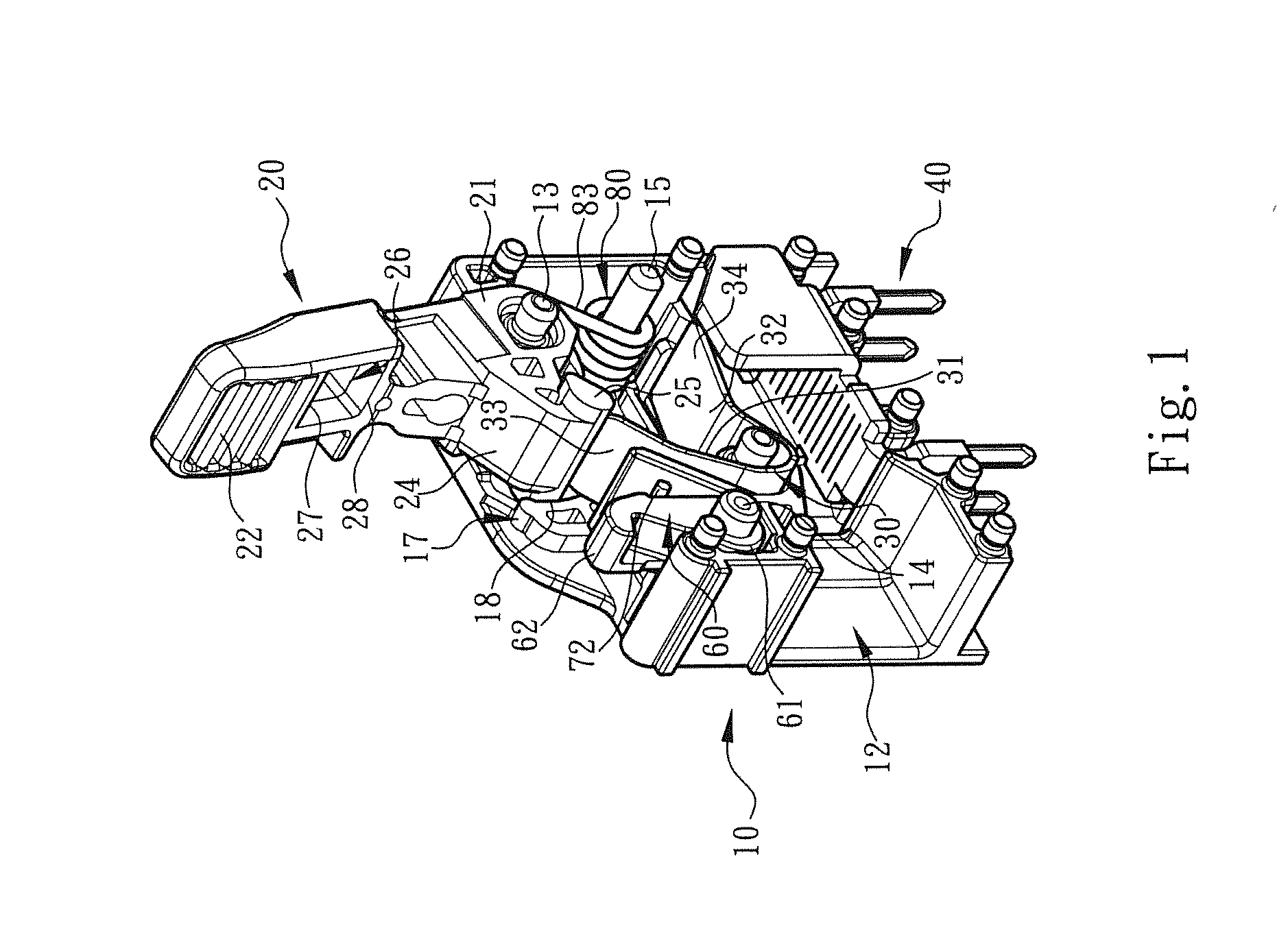 Electrical connection terminal having a metal leaf spring actuated by a shift member and an elastic unit