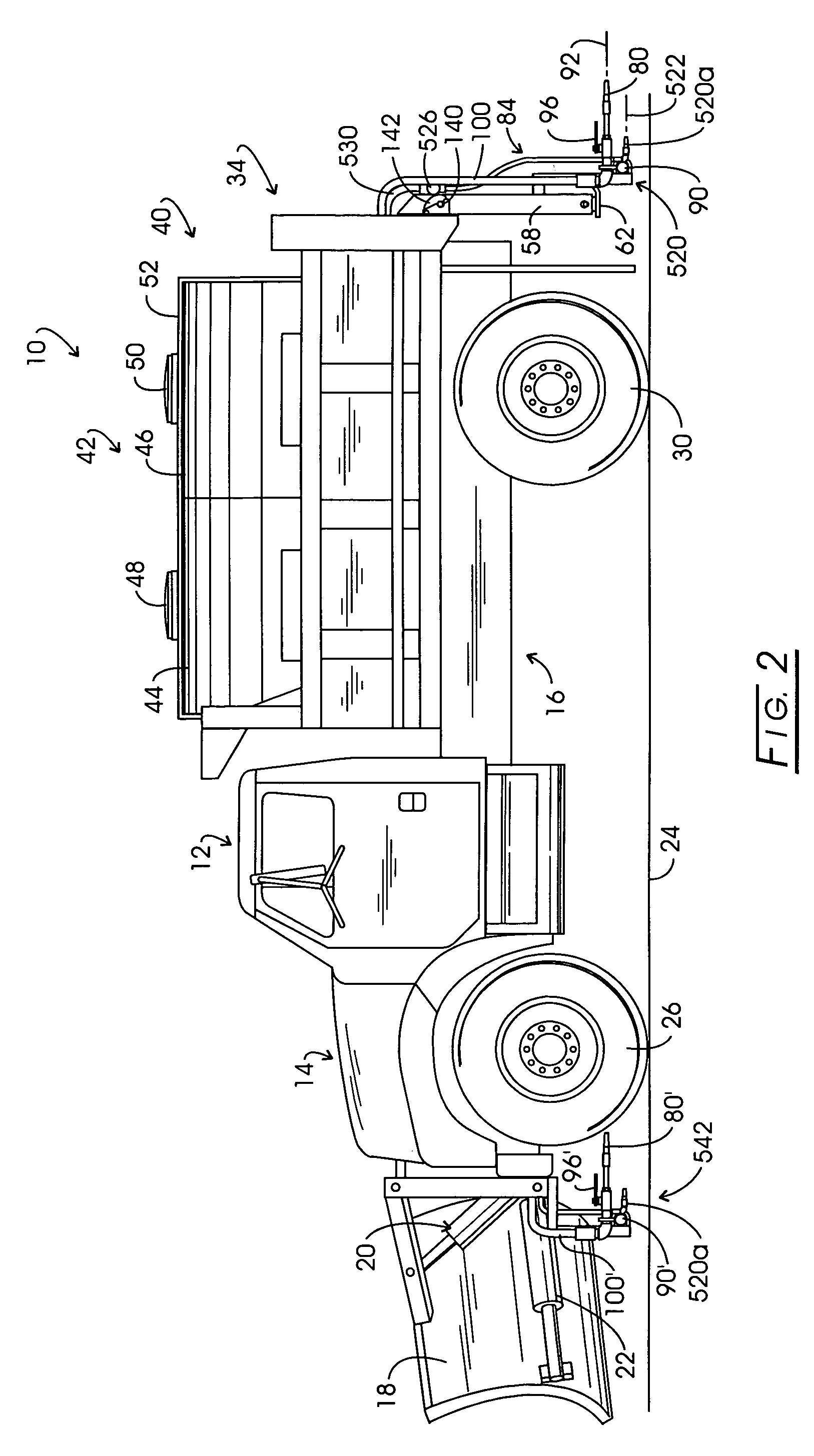 Method and apparatus for depositing snow-ice treatment liquid on pavement