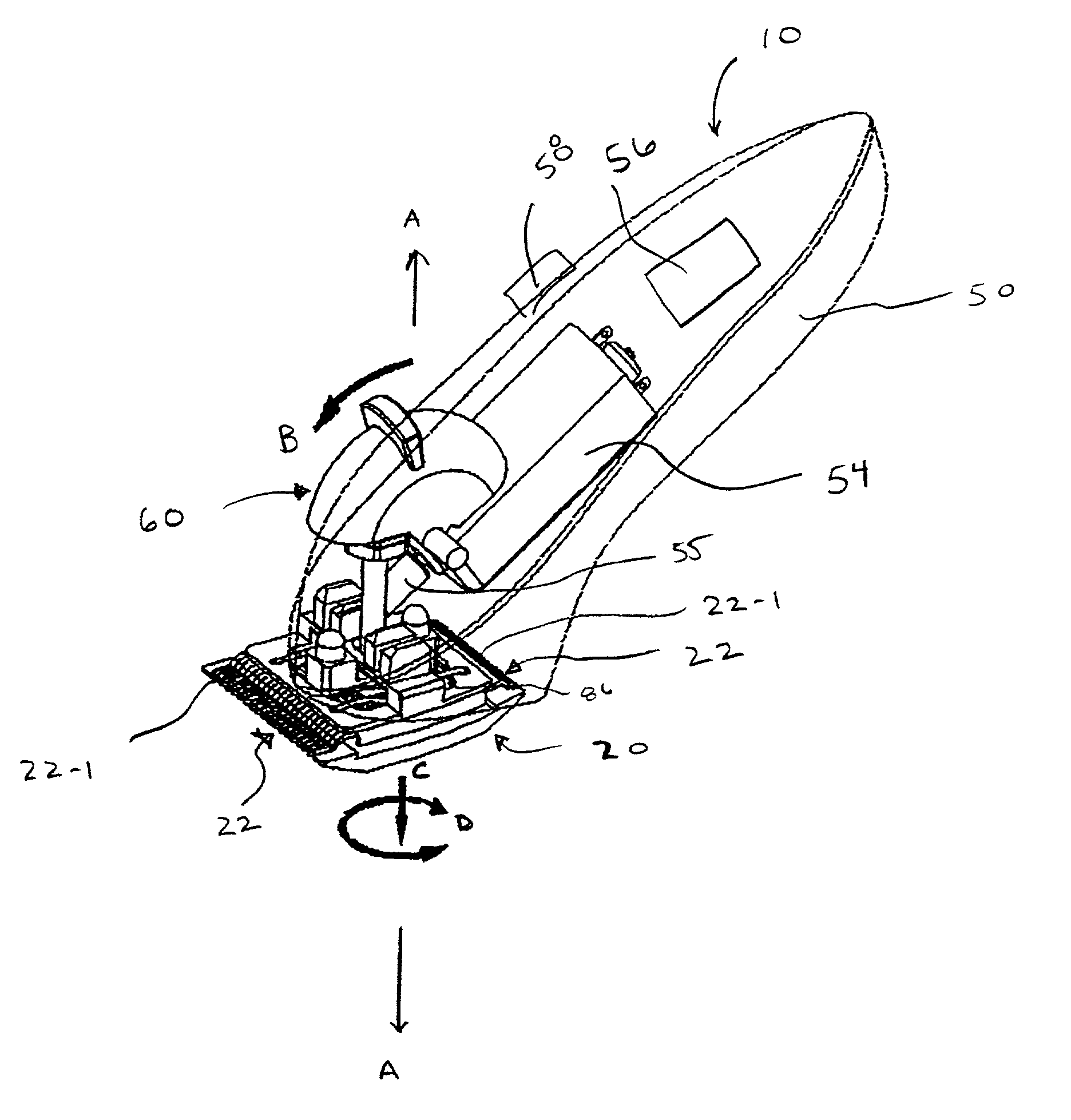 Hair clipper with rotating blade assembly