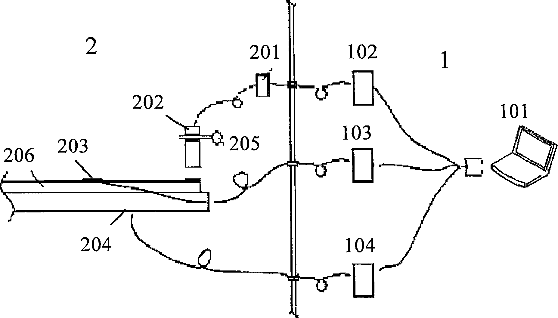 Measuring system and measuring method for thermal deformation of components in vacuum environment