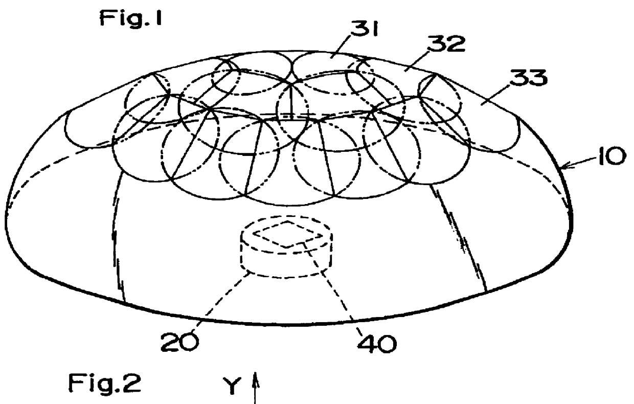 Low-profile dome-shaped multi-lens system