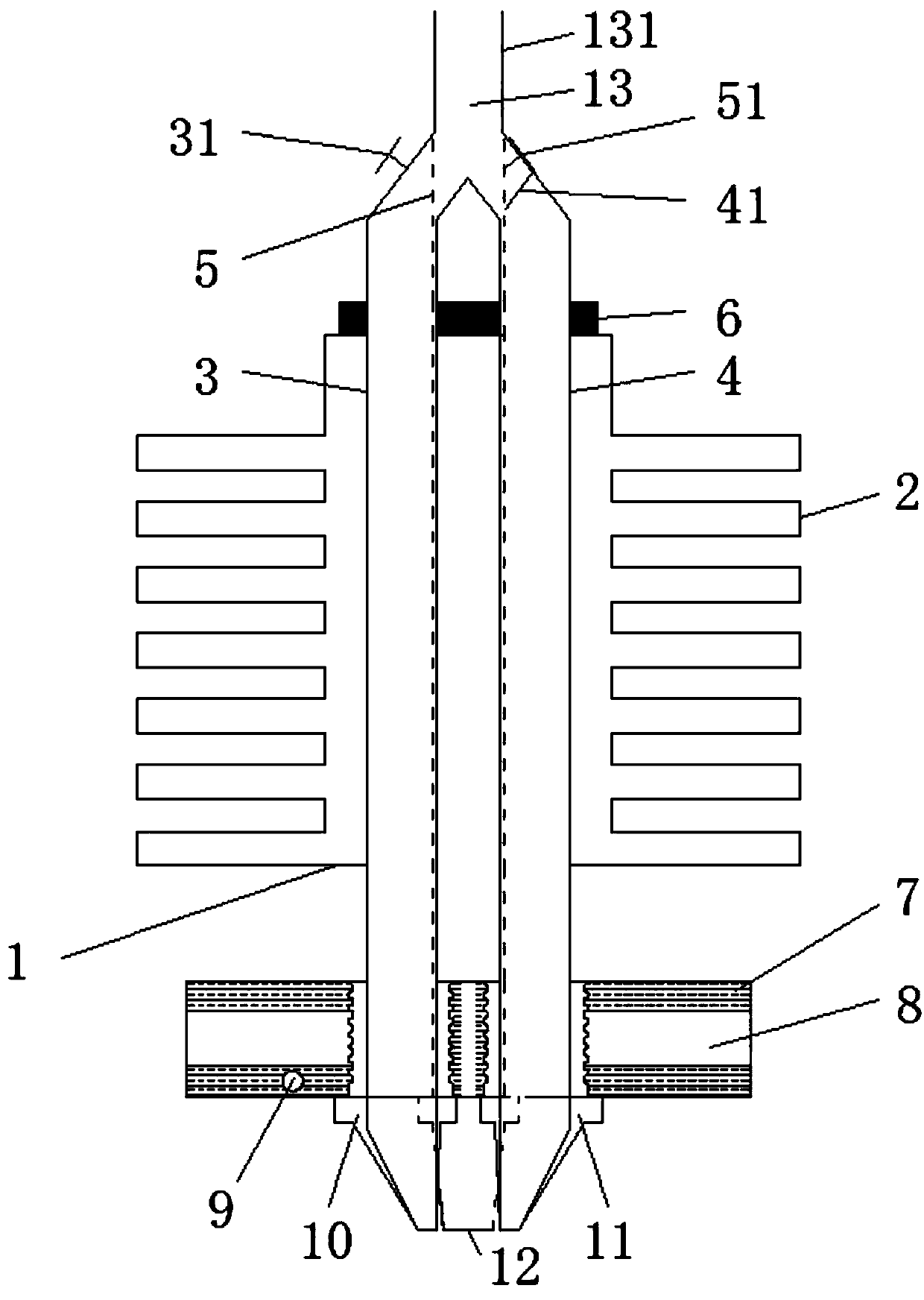 Self-radiating type 3D printing multi-nozzles