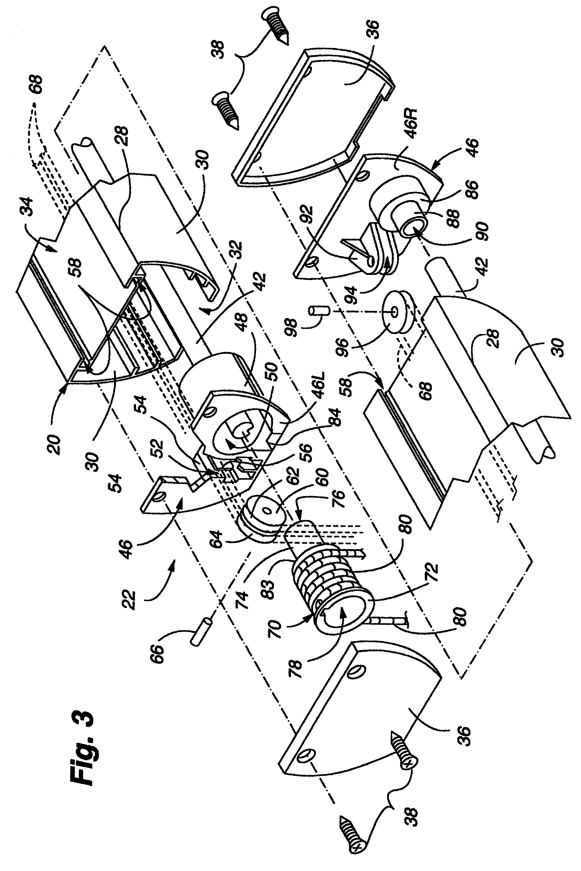 Control system for a vertical vane covering for architectural openings