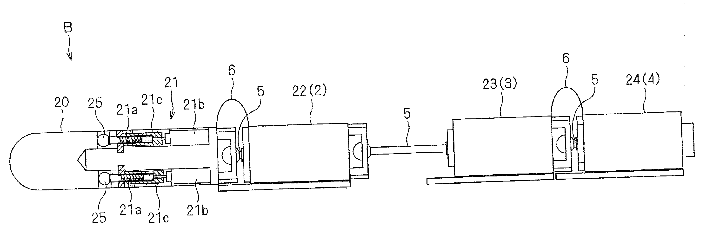 Moving device in a pipe line