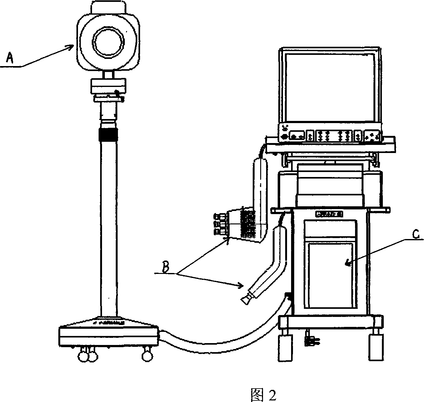 Two band infrared diagnosis instrument for disease of mammary gland
