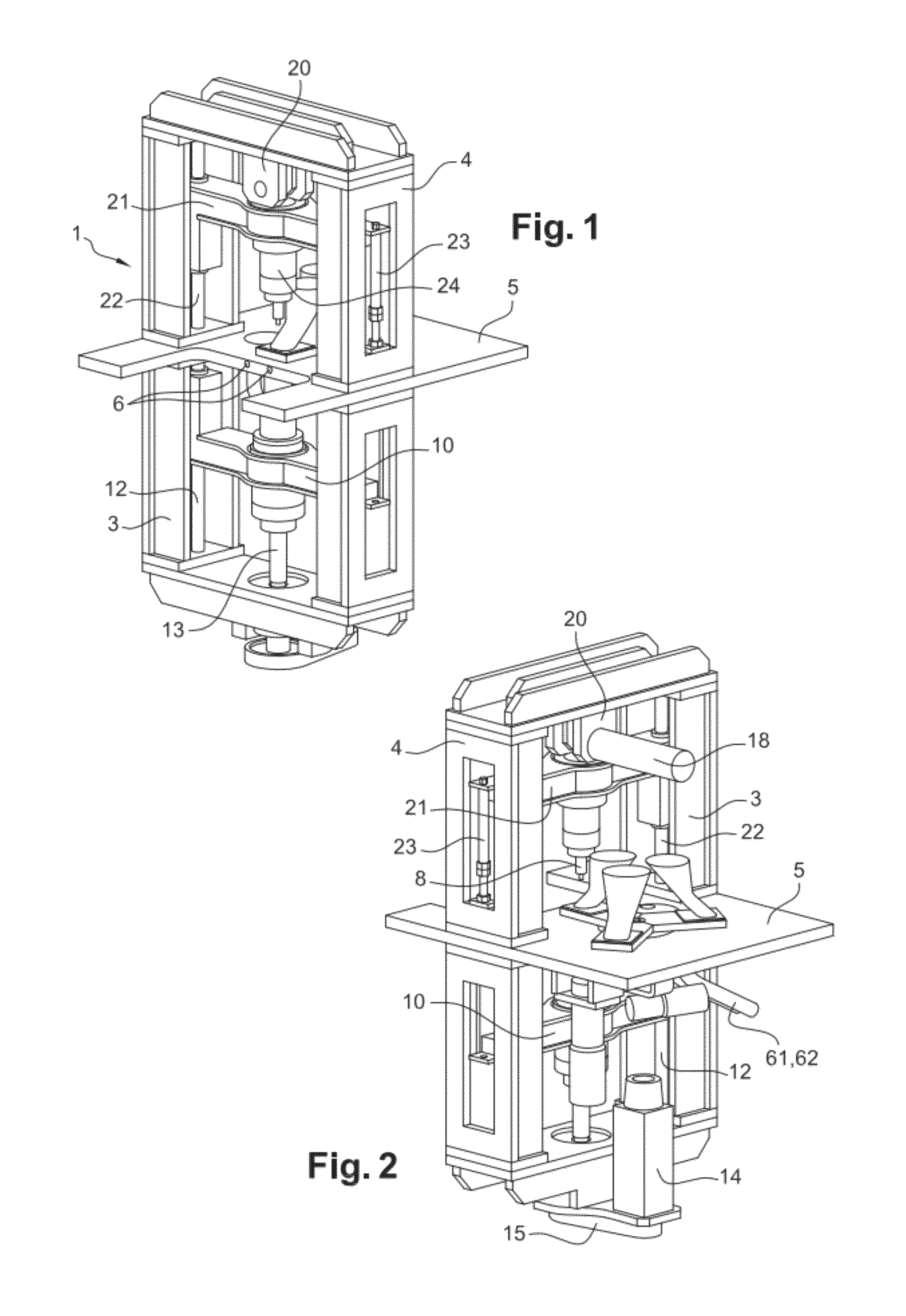 Facility for producing a solid product using one or more powder materials