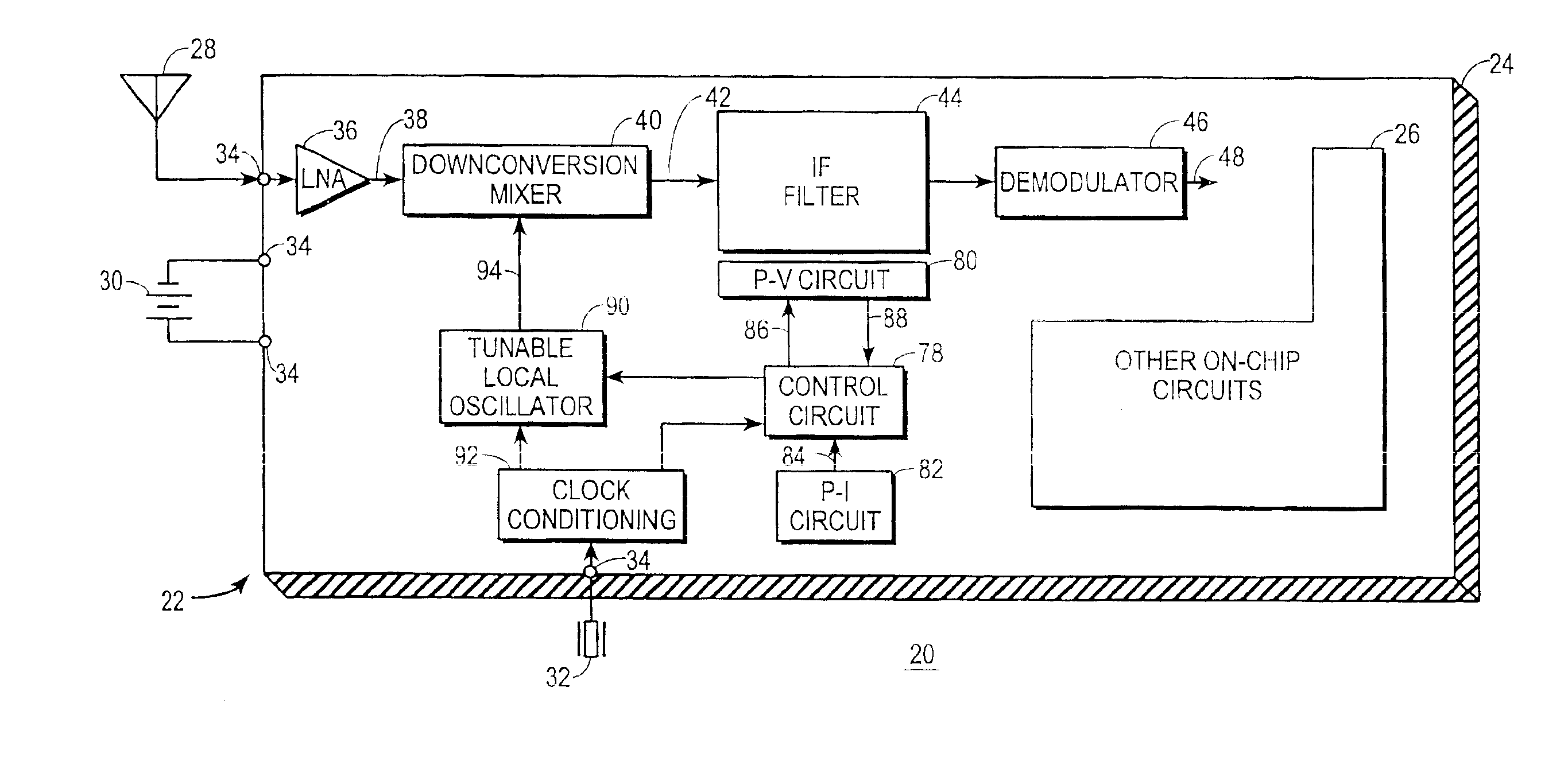 Communications receiver with integrated IF filter and method therefor