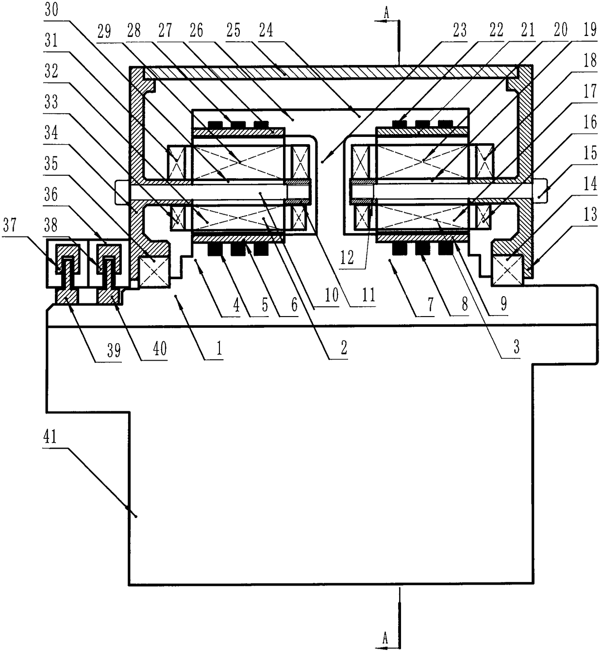 Four-rotor permanent magnet switched reluctance motor