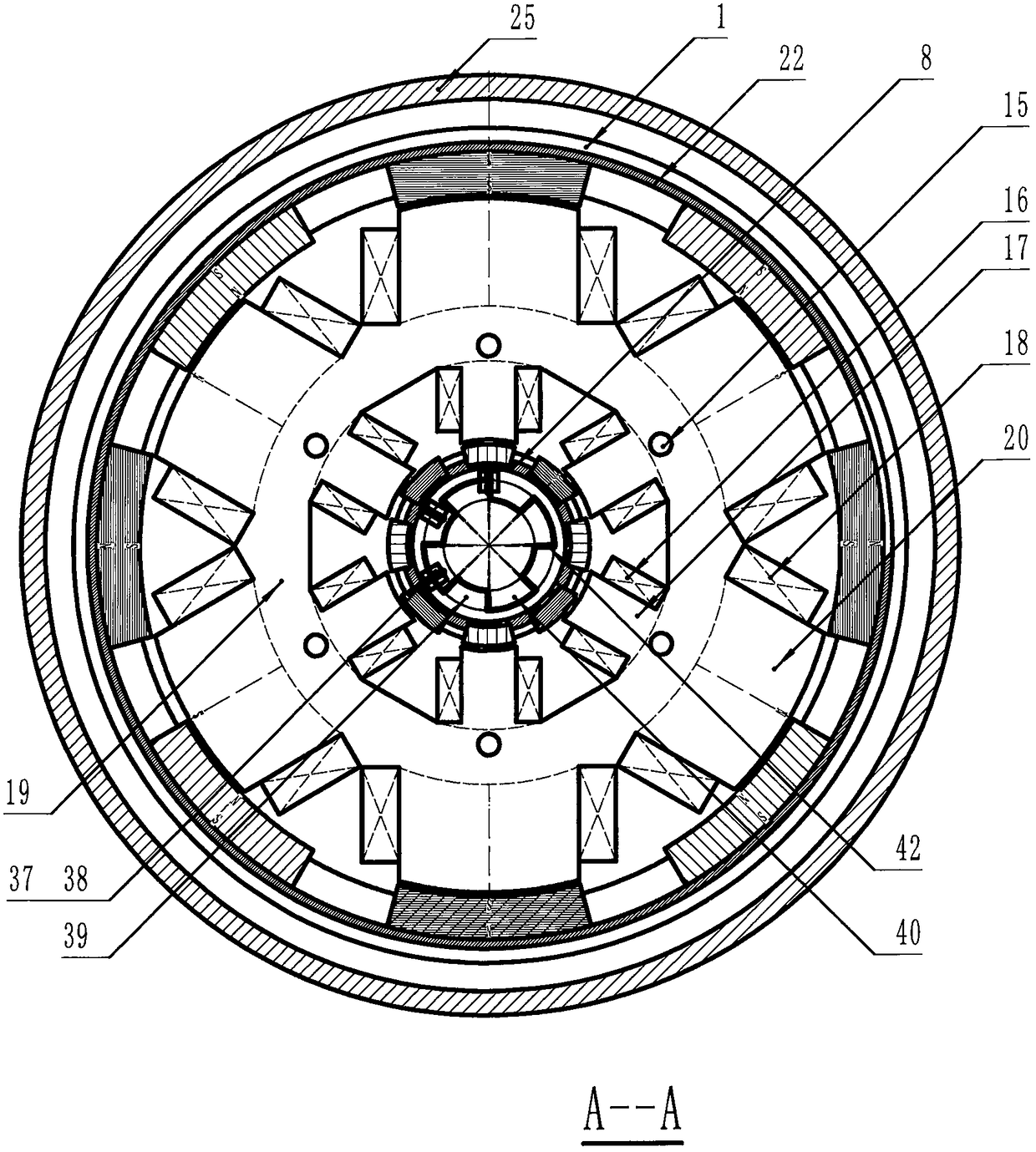 Four-rotor permanent magnet switched reluctance motor