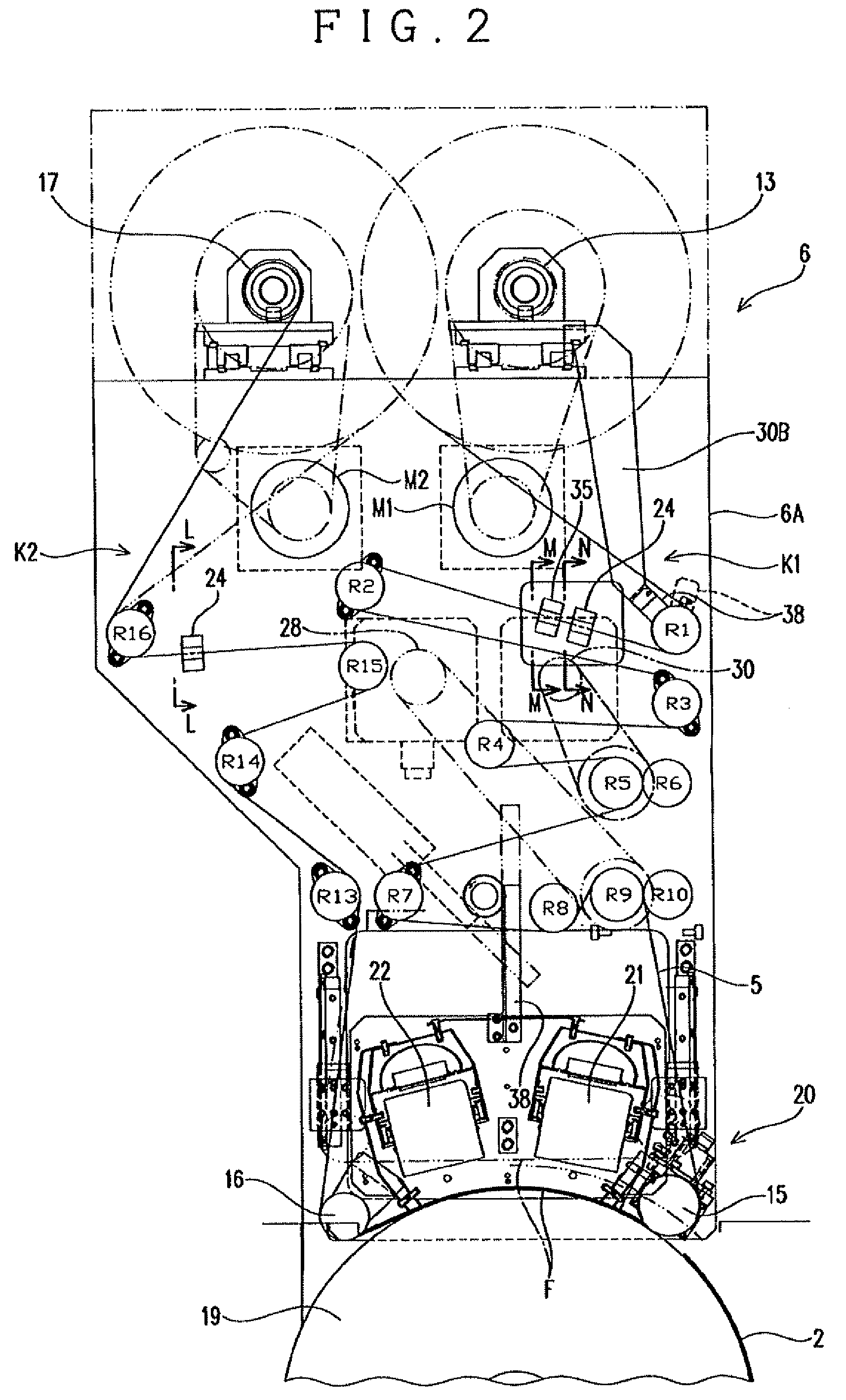 Method of Winding Up Transfer Film and Device for Performing Transfer Printing on Printed Sheets of Paper