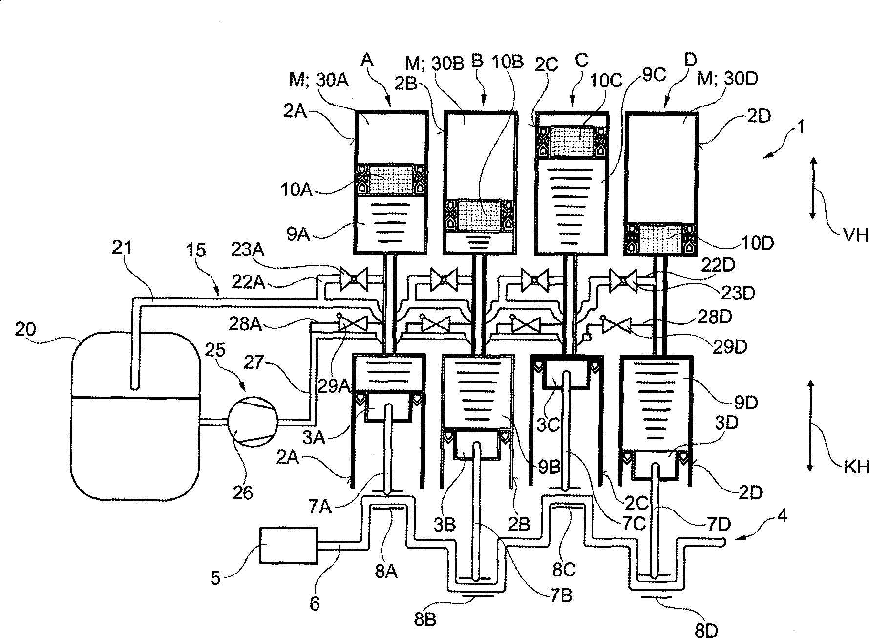 Multi-stage piston compressor