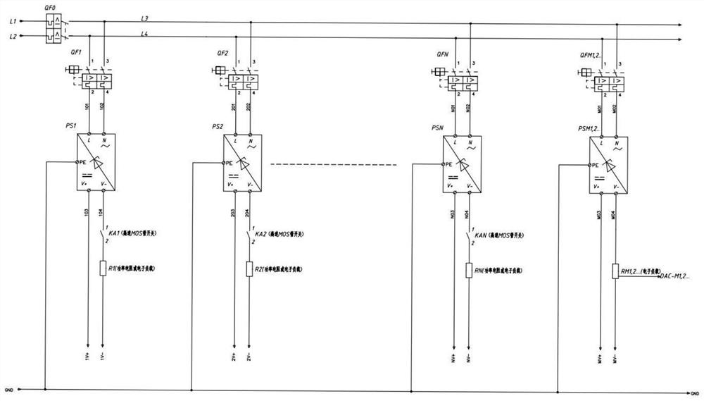 Source-load hybrid low-voltage large-current direct-current constant-current source system