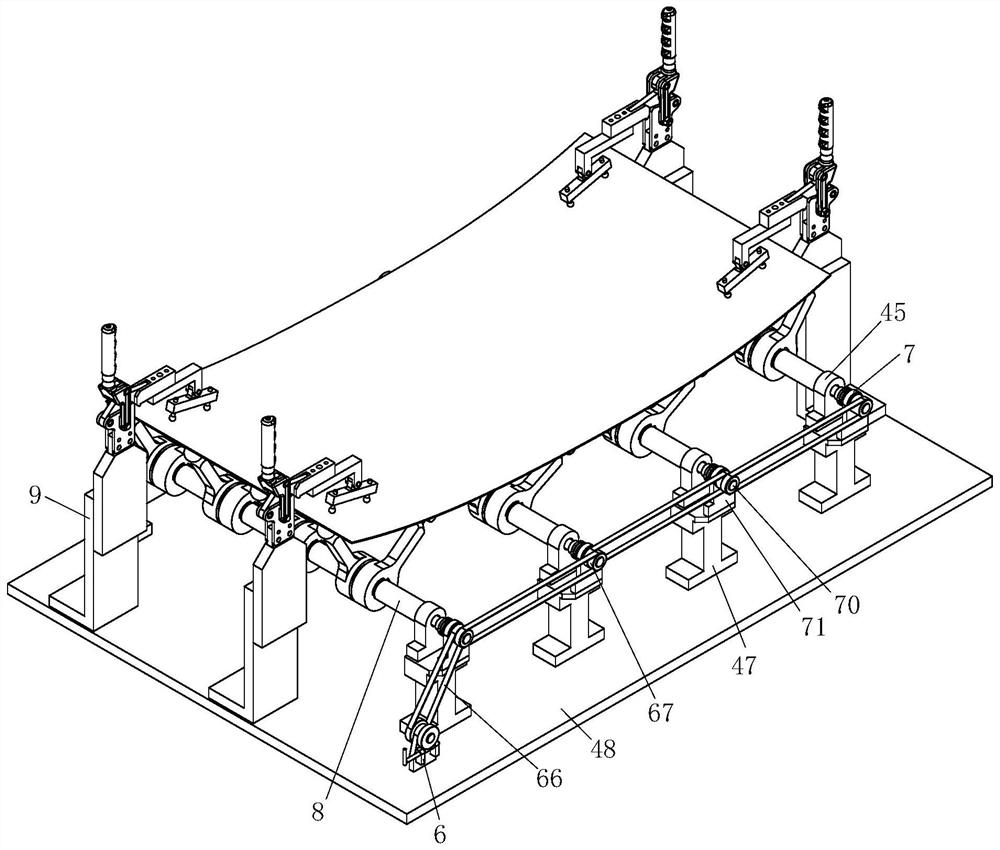 Self-adaptive positioning combination clamp for welding curved-surface panels