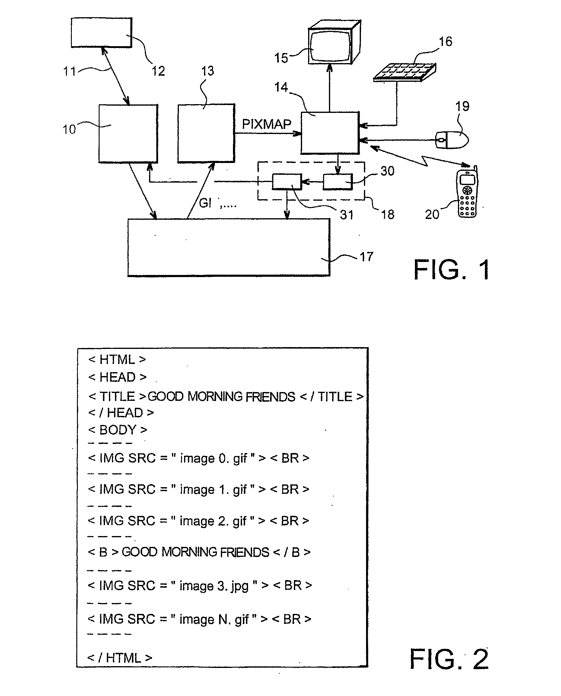 Unit and method for managing the display of a current portion of a document on a screen