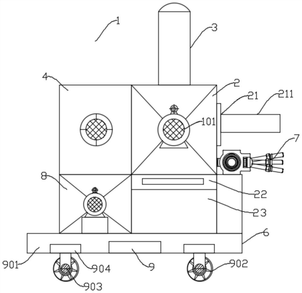 Full-automatic ecological cycle leaf automatic cleaning vehicle