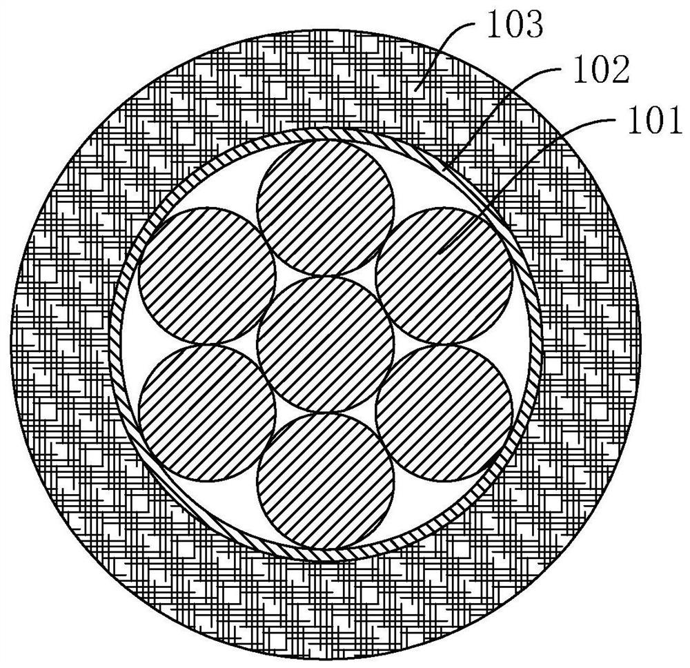 Ultraviolet light irradiation crosslinking device, light irradiation wire and production method thereof