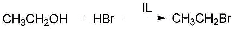 Application of ionic liquid in bromoethane preparation
