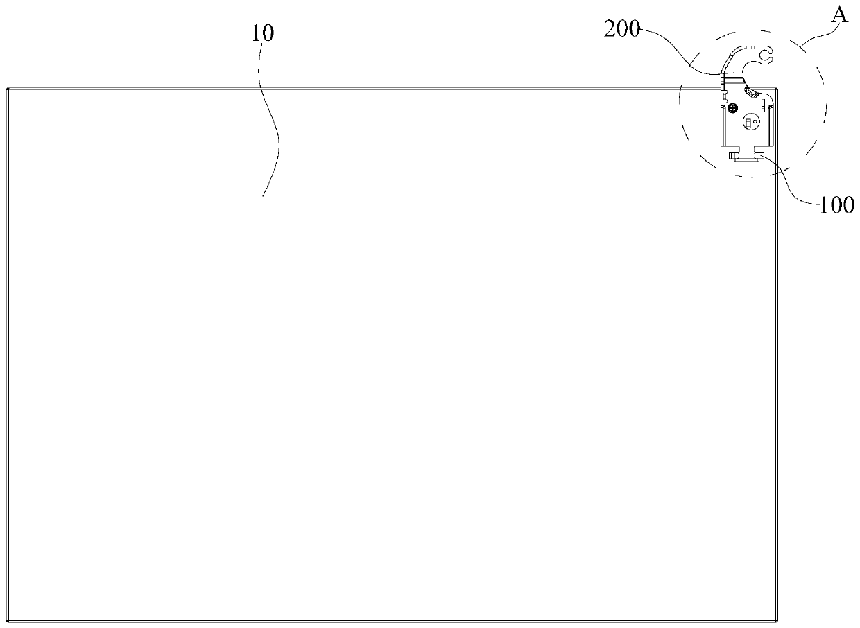 Connecting component and door structure and refrigerator