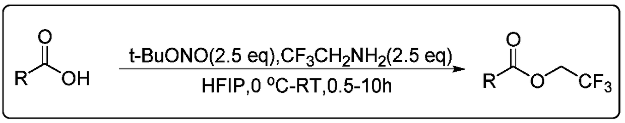 Fat trifluoro ethyl ester compound and preparation method thereof