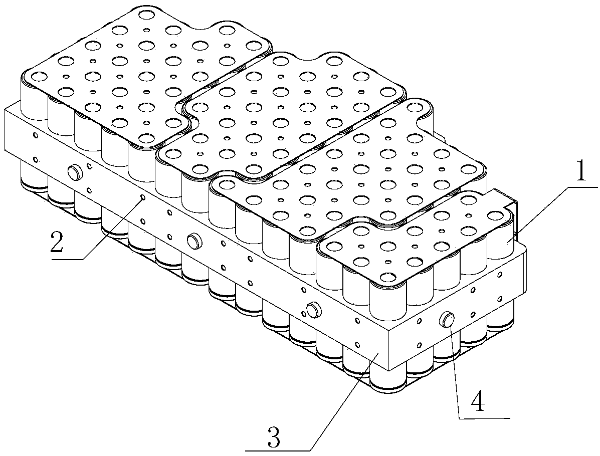 Wedged step-distributed type porous lithium battery module