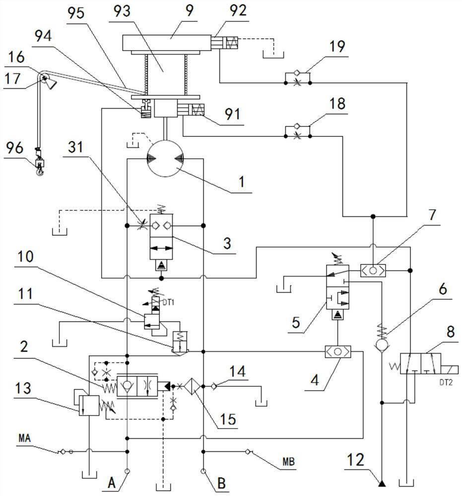 Lifting hydraulic system