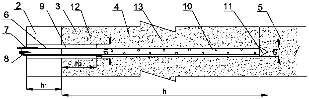 Reducing self-adaptive expansion grouting device and reinforcing method for cracking and breaking position of tunnel second liner