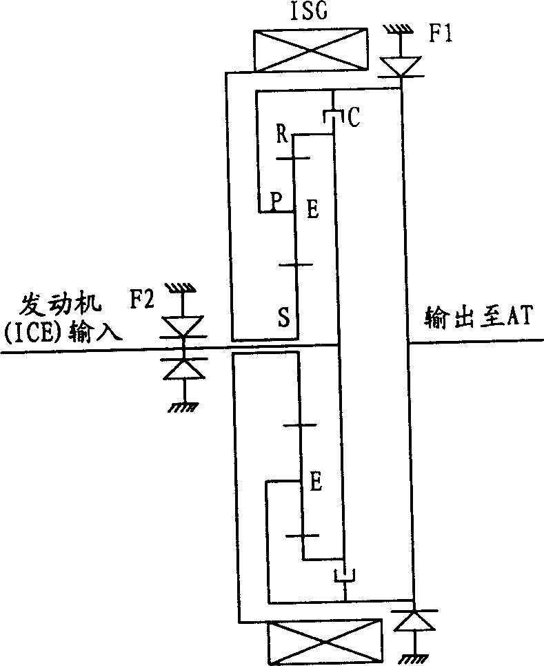 Power driving device for mixed power vehicle