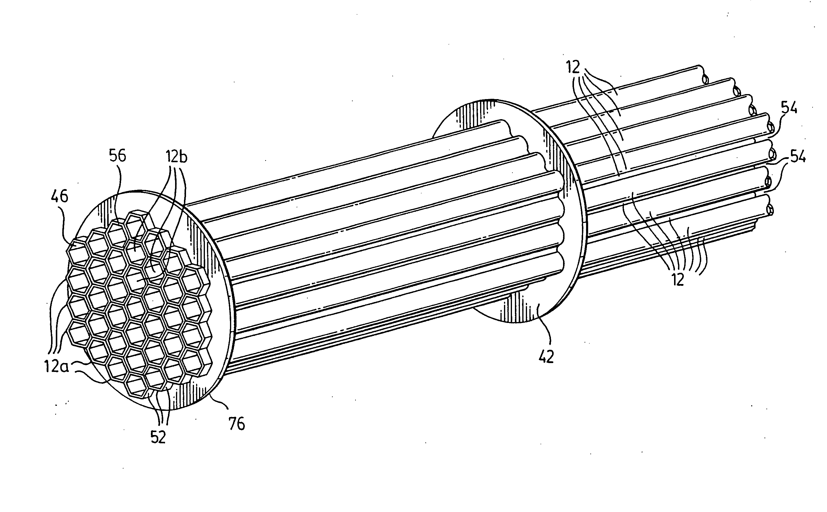 Tube bundle heat exchanger comprising tubes with expanded sections