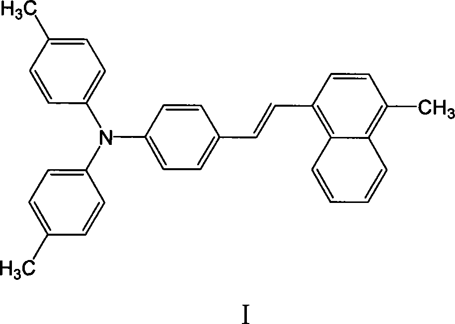 1-methyl-4[4-(n,n-p-methylphenyl amido)styryl]naphthyl and method of manufacturing the same and application thereof