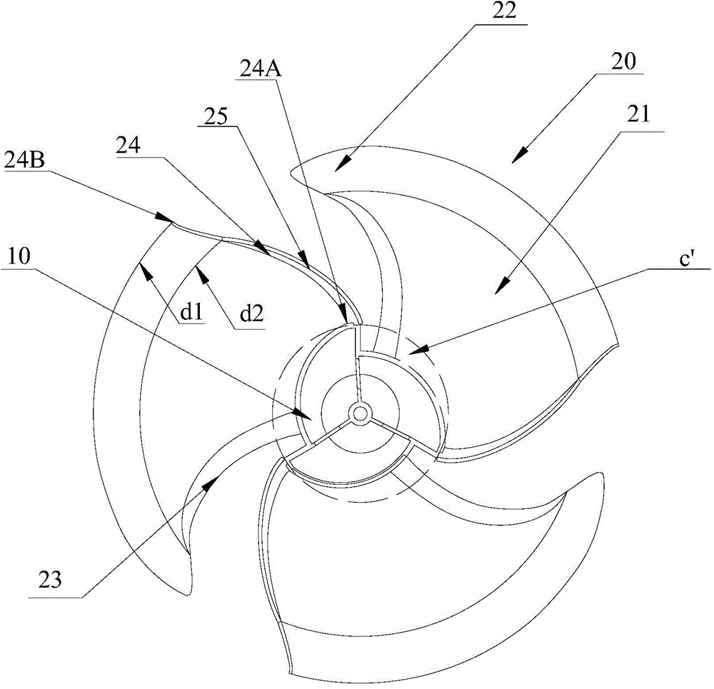 Axial flow fan and air conditioner with same