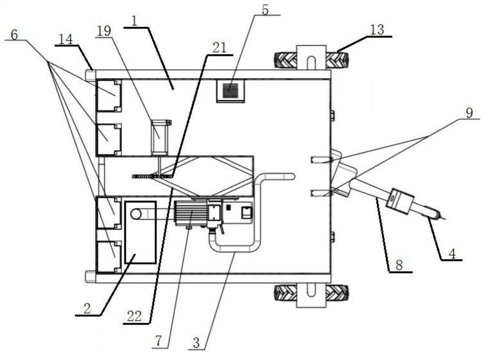 An automatic spraying walking device