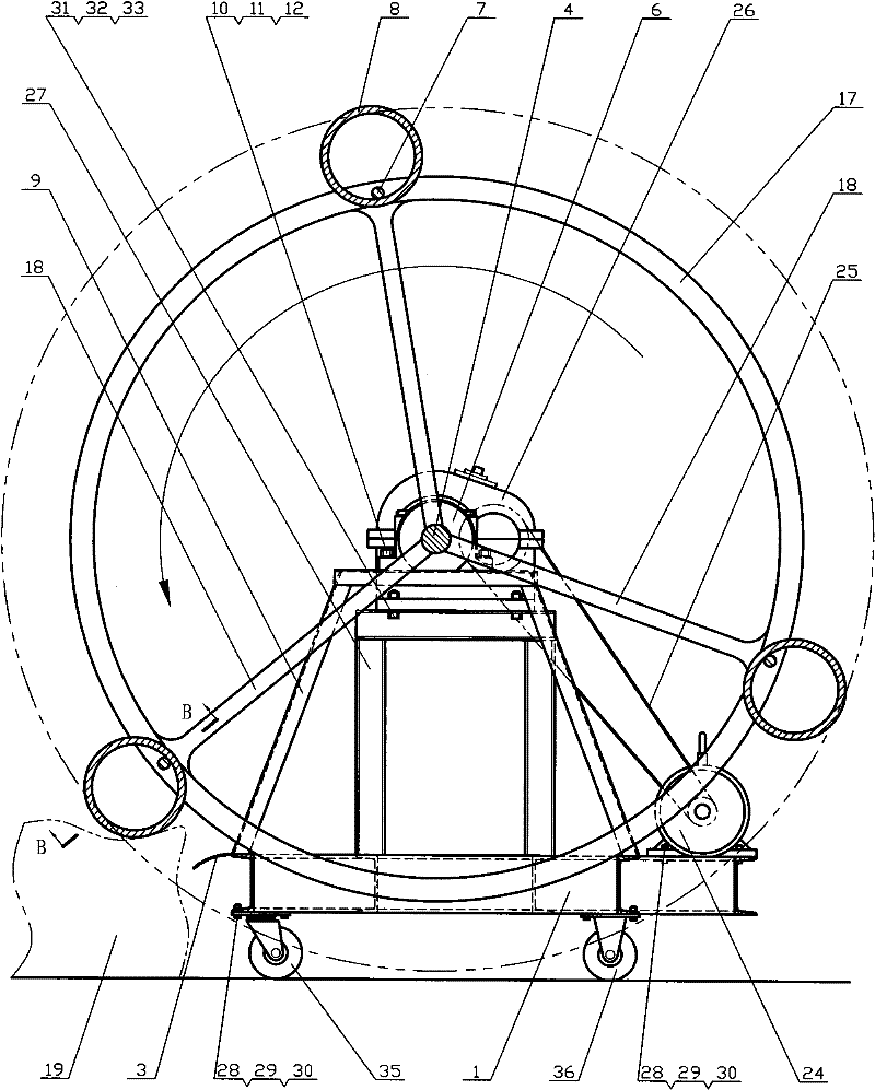 Annular crusher for massive materials